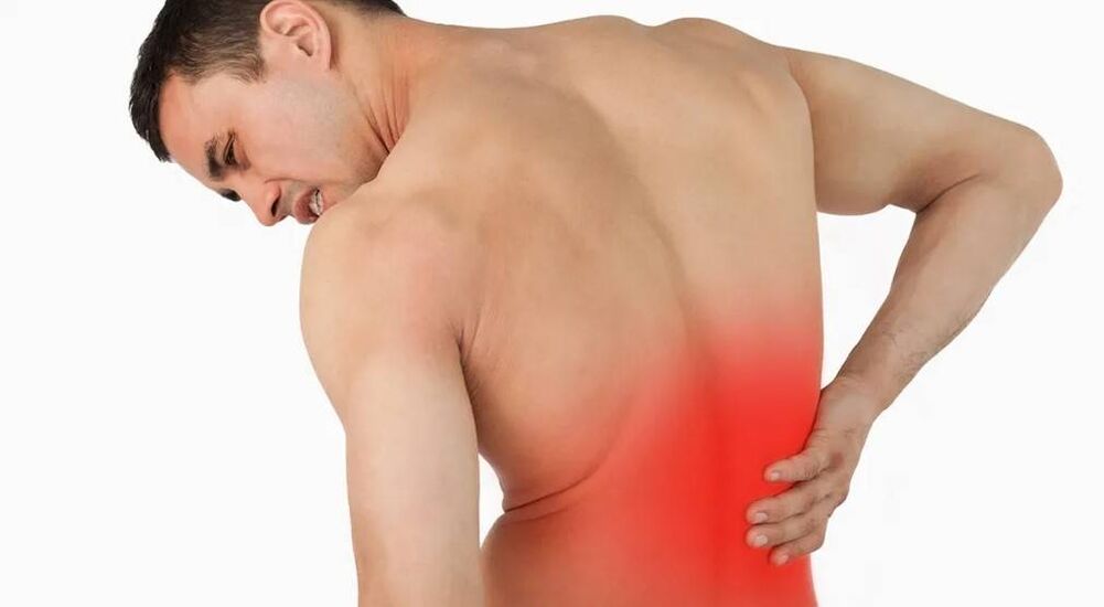 Rückenschmerzen sind ein Symptom aller Stadien der Entwicklung einer Osteochondrose